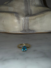 Cargar imagen en el visor de la galería, Anillo Silver Gold Plated Ajustable Turquoise
