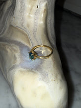 Cargar imagen en el visor de la galería, Anillo Silver Gold Plated Ajustable Turquoise
