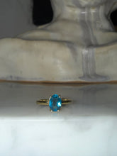 Cargar imagen en el visor de la galería, Anillo Silver Gold Plated Ajustable Turquoise
