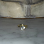 Anillo Silver Gold Plated Circón Ajustable