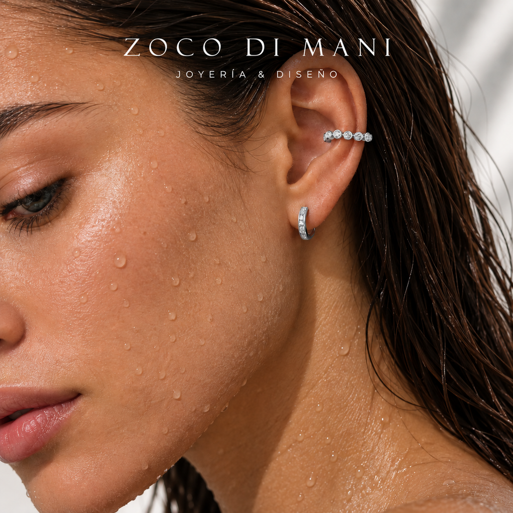 Aros Earcuff Silver Circón
