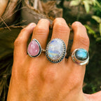 Anillo Cuarzo Natural Plata 925 | Luz de Luna