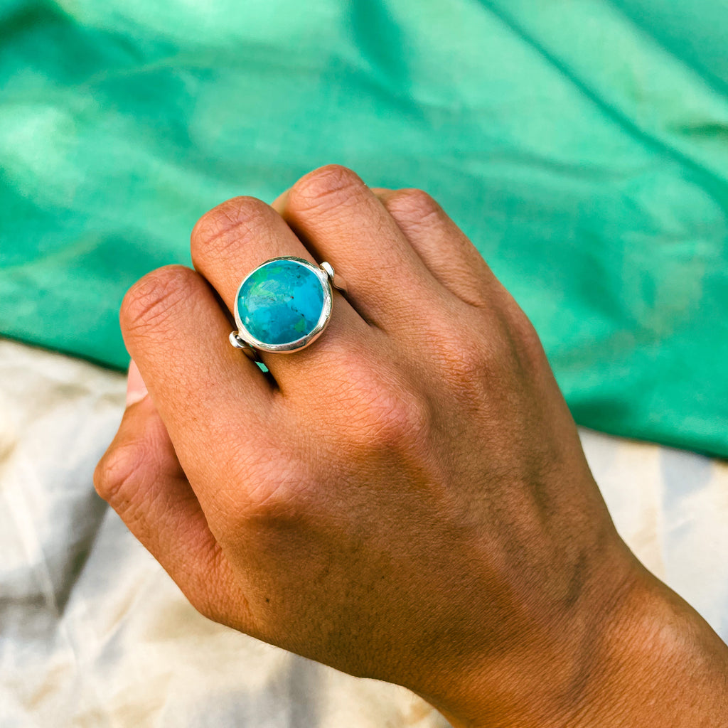 Anillo Turquesa-Cuarzo Reversible